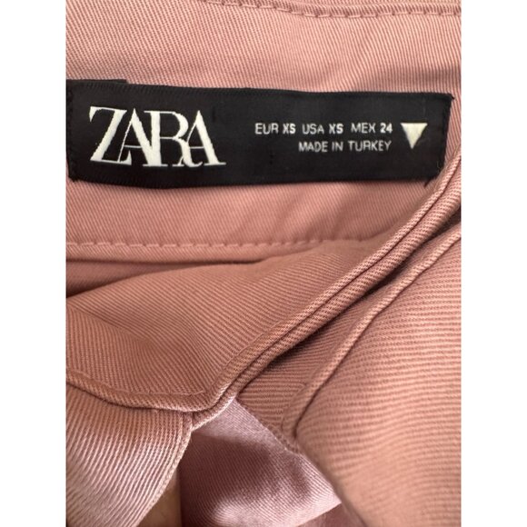 2/$30 ZARA XS Pink/Mauve High-Waisted Shorts Belted Waist & Pockets - Picture 4 of 15